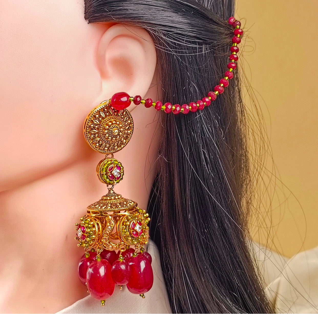 ZAHEEN KAMRAN - Garnet Balay Earrings