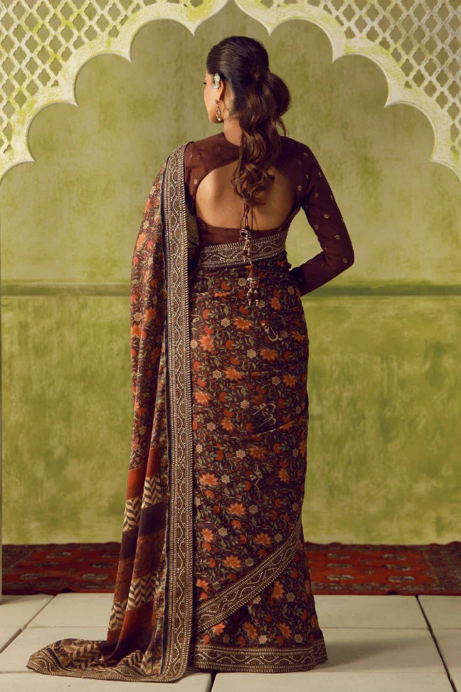 MANTO- Khoobsurat DressSaree Maroon