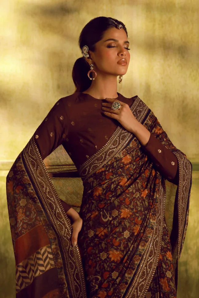 MANTO- Khoobsurat DressSaree Maroon