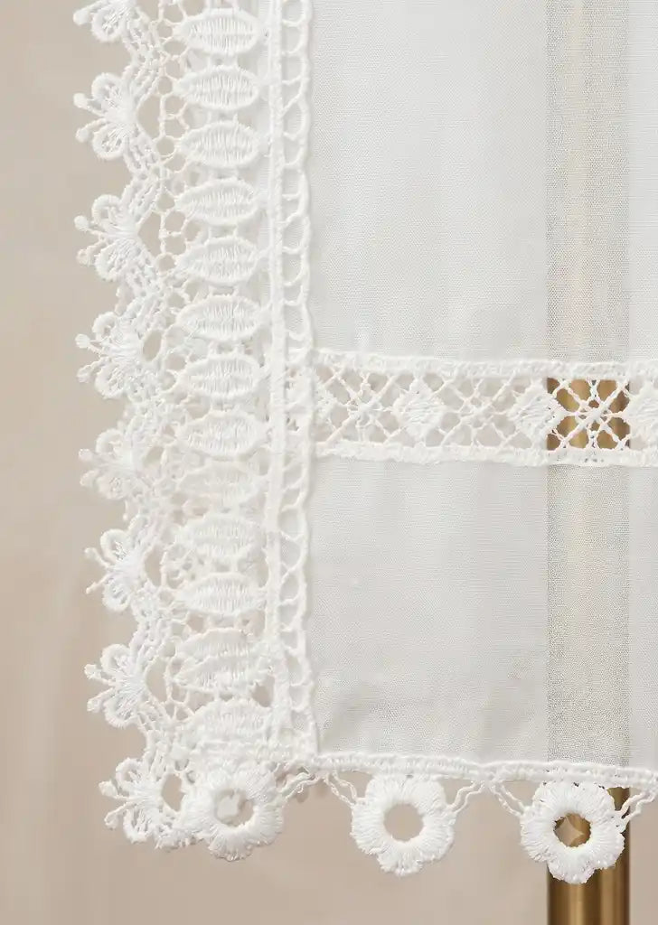 SABEEN MANEKIA - White Chiffon Lace Dupatta