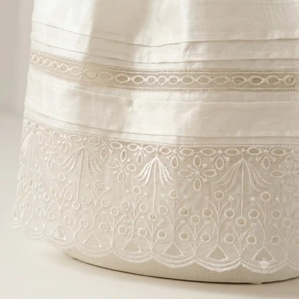 SABEEN MANEKIA-Silk with Organza Culottes- Off-White