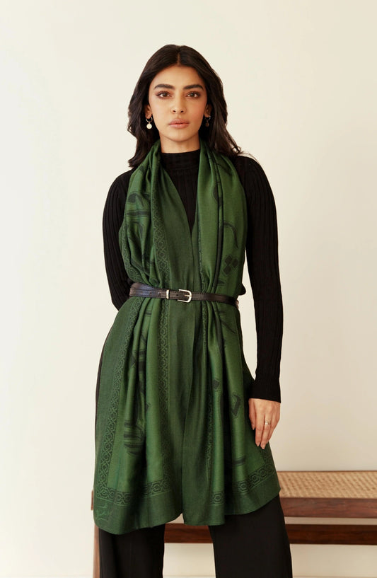 Manto - Parvaaz Stole Green