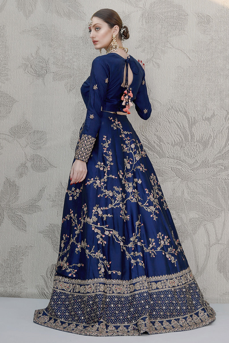 RABIA ZAHUR - Royal Blue lengha choli (Made To Order Bridal)