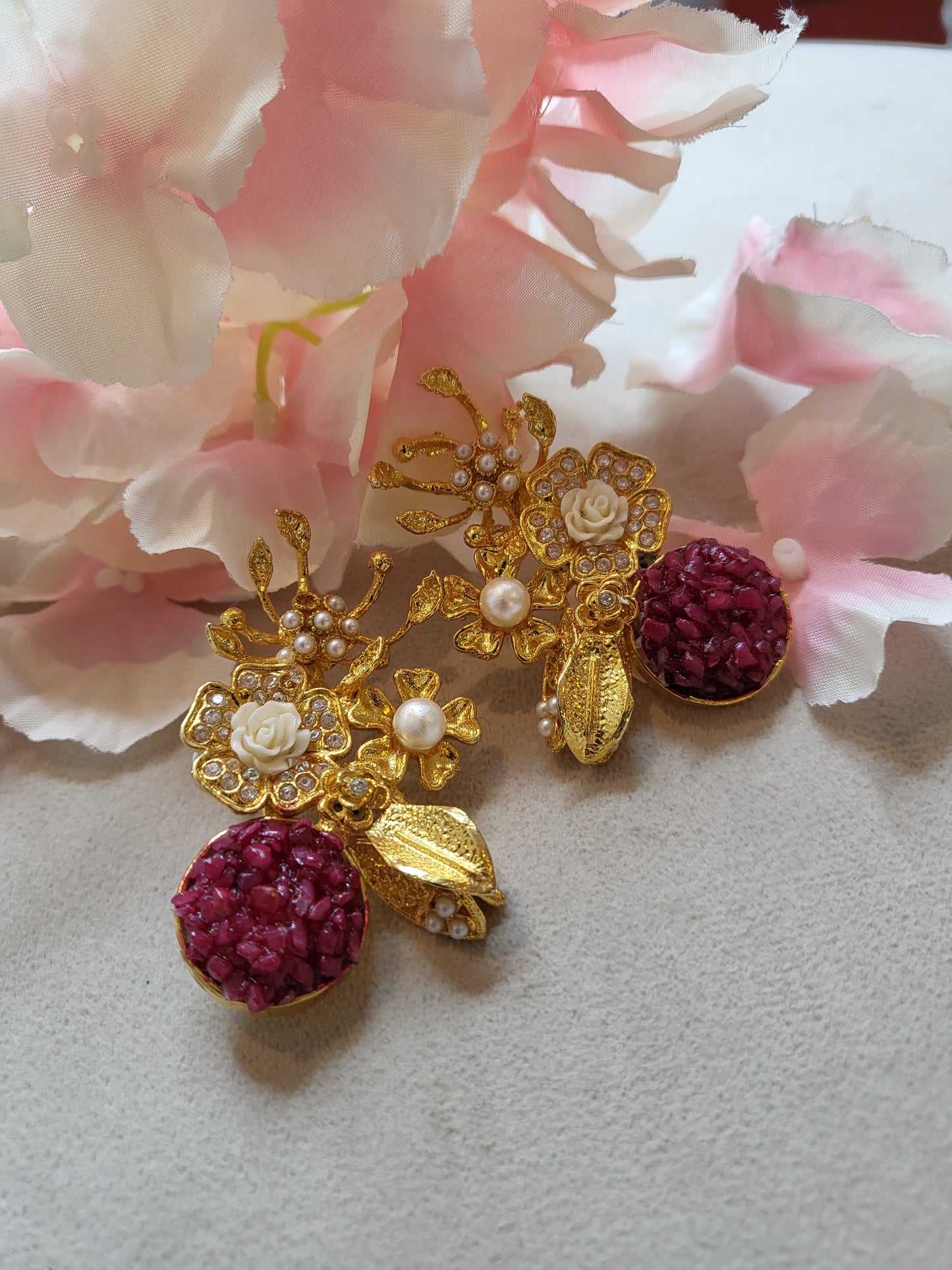 HAMSA JEWELRY - Ruby gemstone Earrings
