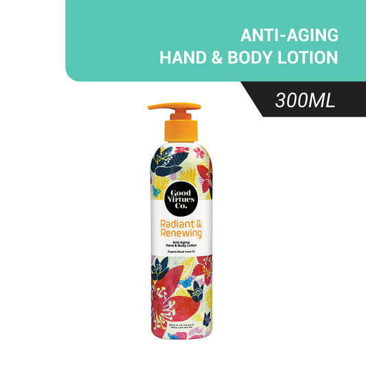 Good Virtues Co Radiant & Renewing Anti-Aging Hand & Body Lotion, Black Seed Oil, Halal Ingredients…