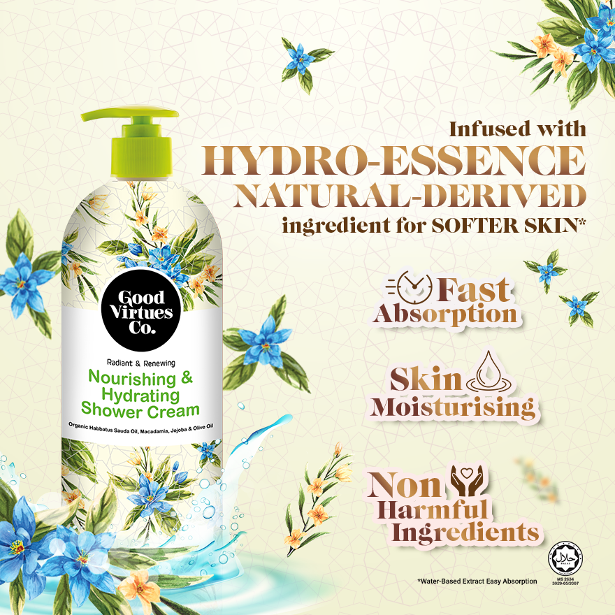 New Nourishing & Hydrating Shower Cream Body Wash Organic Black Seed Oil, 700ML